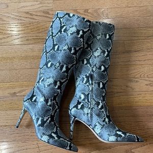 Black/White/Gray Snakeskin Nine West Boots